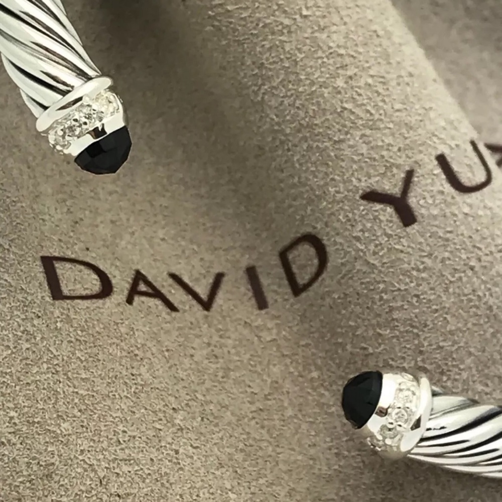 DAVID YURMAN • Black Onyx Diamond Cuff Bracelet - Picture 3 of 8